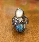 Vintage Native American Turquoise Ring Sterling Silver Navajo Ring OLD PAWN