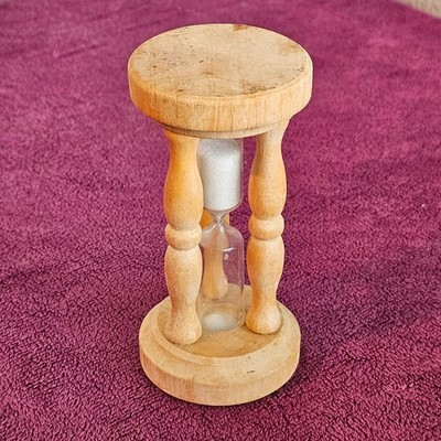 Vintage Sanduhr Sanduhr aus Holz rustikal Holz & Glas 3 Säulen 2,59 min