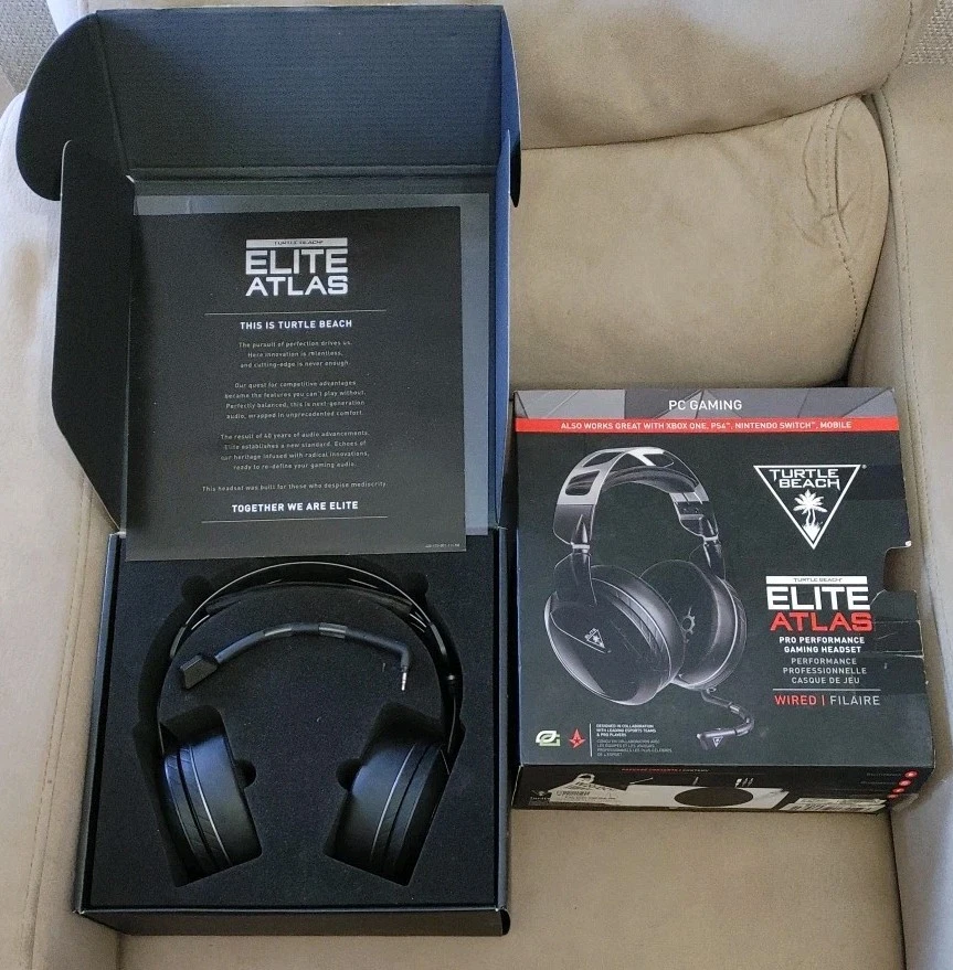 Turtle Beach Elite Atlas Gaming Headset Over Ear Cuffie PC PS4 XBOX Turtlebeach - Immagine 2 di 4