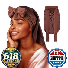 CHLINS 100 Mulberry Silk Sleeping Bonnet for Women Long Hair Braids Curly Hair