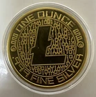 2018 1oz .999 Fine Solid Silver Litecoin Binary Round (24kt Gold dipped)