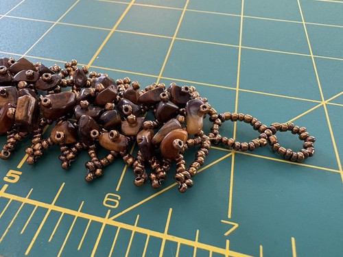 Brown stone wide stretch bracelet 7" - Picture 5 of 7