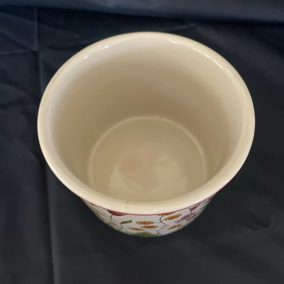 Vasija abierta floral de cerámica Longaberger Foto 2 de 4