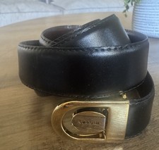 Vintage Mens Pierre Cardin 90s Black Leather Belt Sz 38/40 New