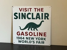 Hi Gloss! Sinclair Gasoline World Fair Vintage Style Metal Sign Advertising Dino