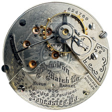 Antique 18s 1909 Hamilton 1 17J Mech Open Face RR Pocket Watch Movt 936 USA Runs
