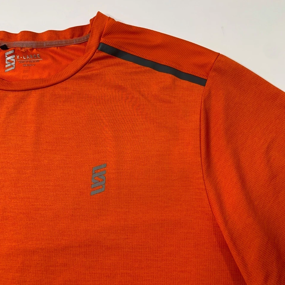 Рубашка мужская Second Skin XL мандариновая оранжевая с коротким рукавом вырез лодочкой быстрая сушка - Изображение 3 из 4