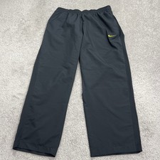 Nike Track Pants Men XL Black Mesh Lined Straight Leg 28” Inseam Athletic