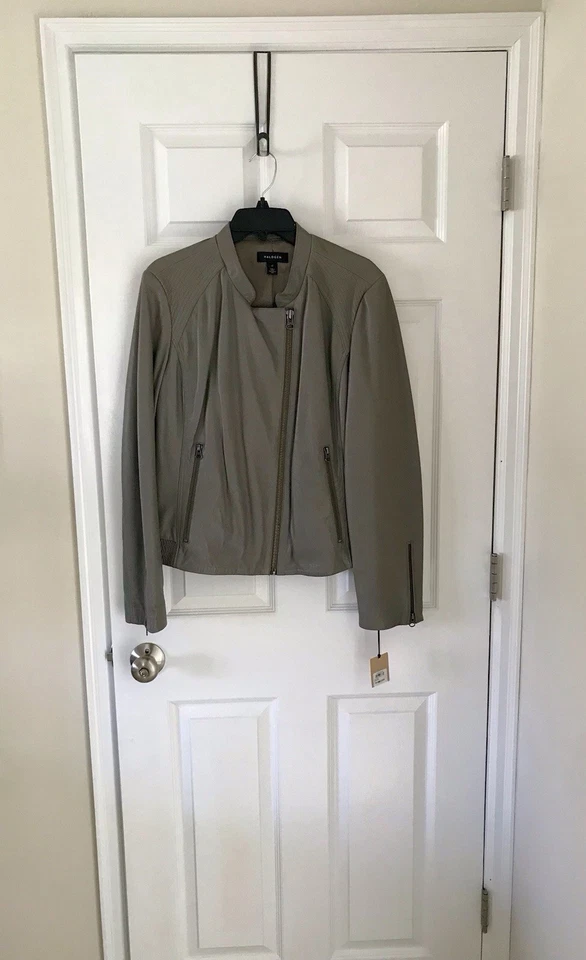 Chaqueta de moto de cuero halógena asimétrica con cremallera frontal nueva con etiquetas, XL Foto 3 de 4