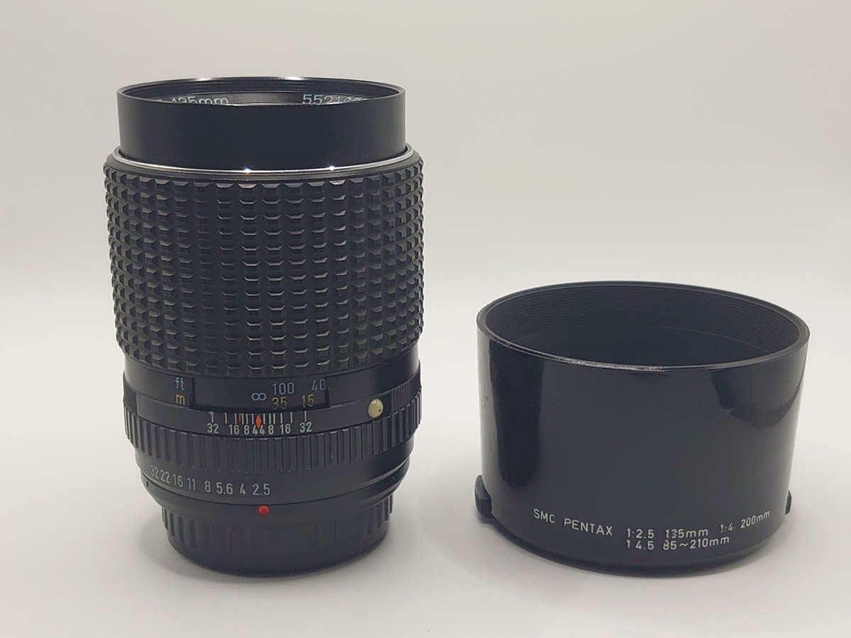 SMC Pentax 135mm F2.5 MF Telephoto Lens K mount with Hood, listed