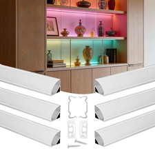 VEVOR 10-Pack 6.6 ft/2M V Shape LED Aluminum Channel Milky Cover for LED Strip