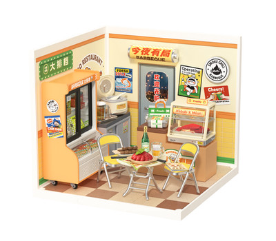 Rolife DIY Miniatur Puppenhaus Super Creator Nacht draußen Food Stall Geschenke