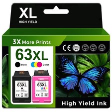 63XL Ink Cartridge for HP 63 XL OfficeJet 4650 4652 4654 4655 5255 5258 Printer
