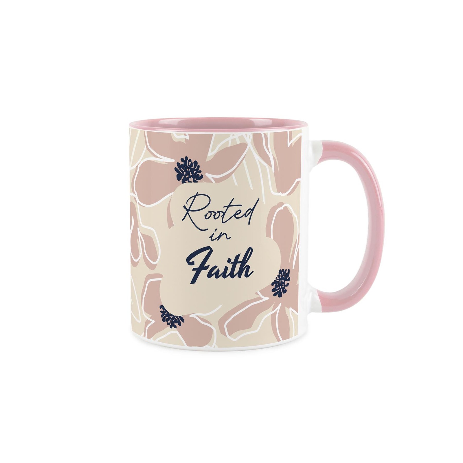 Christian Mug - Rooted in Faith Ephesians Bible Verse Ceramic Coffee Cup Gift