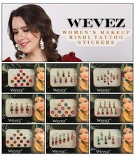 Women's Bindi Crystal Indian makeup tattoo Dots Mix Designs Colors Pack of 120