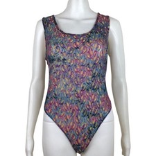 Vintage Stretch Lace Bodysuit Size Large 90s Victorias Secret Sheer Body Suit