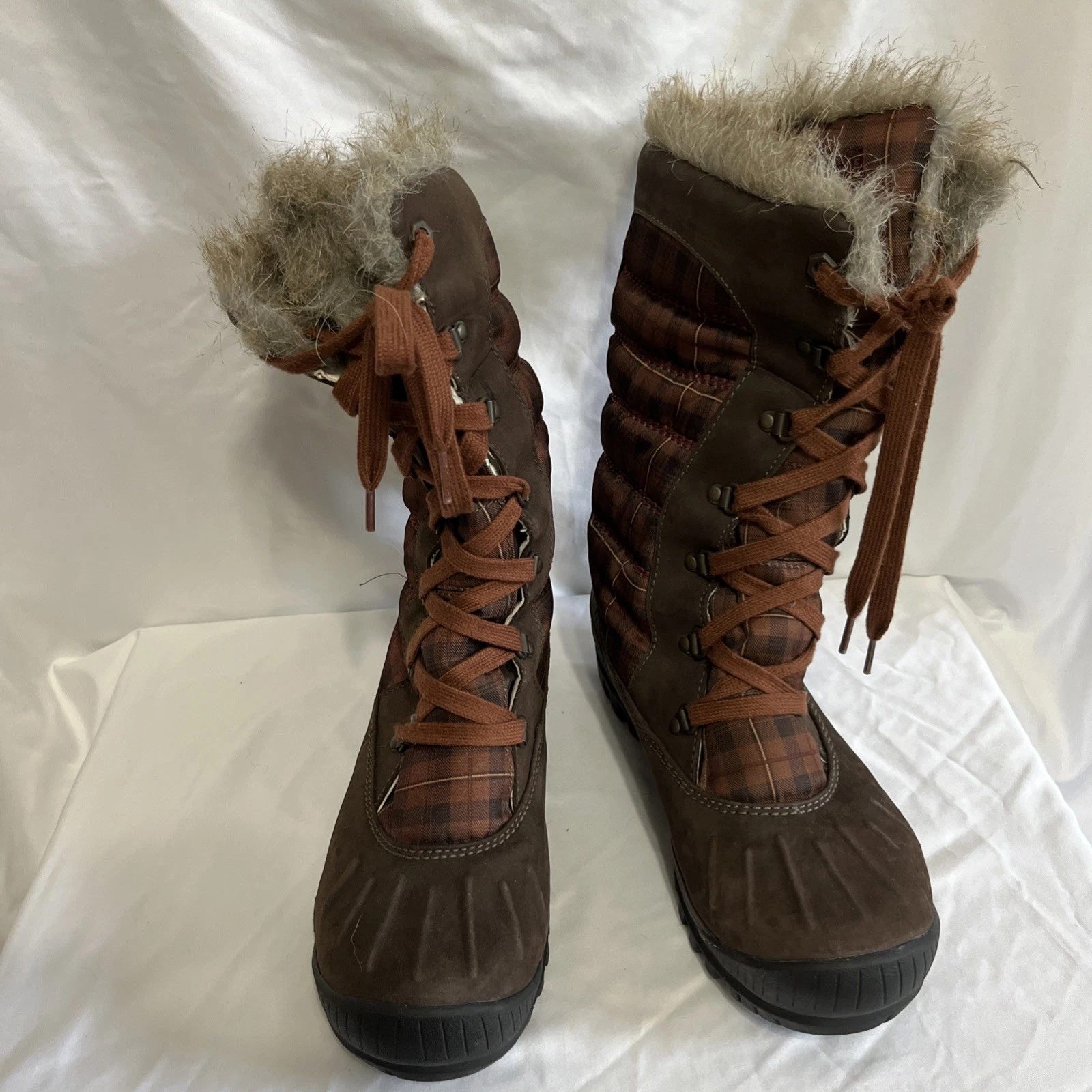 Stivali al ginocchio Timberland donna Mount Holly pelliccia sintetica marrone taglia 8