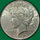 1928-S Peace Dollar Almost Uncirculated AU Coin #42033