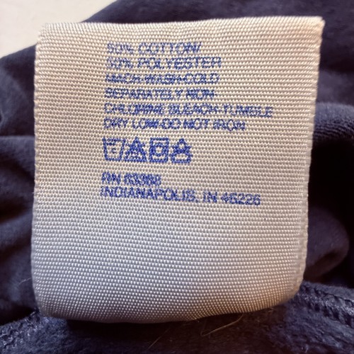 Vintage Logo 7 Hoodie Mens Large Navy Blue Heavyweight Pullover Made USA 90s - Picture 7 of 8
