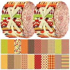 40 Pcs Fall Fabric Thanksgiving Jelly Fabric for Quilting Autumn Quilting Str...
