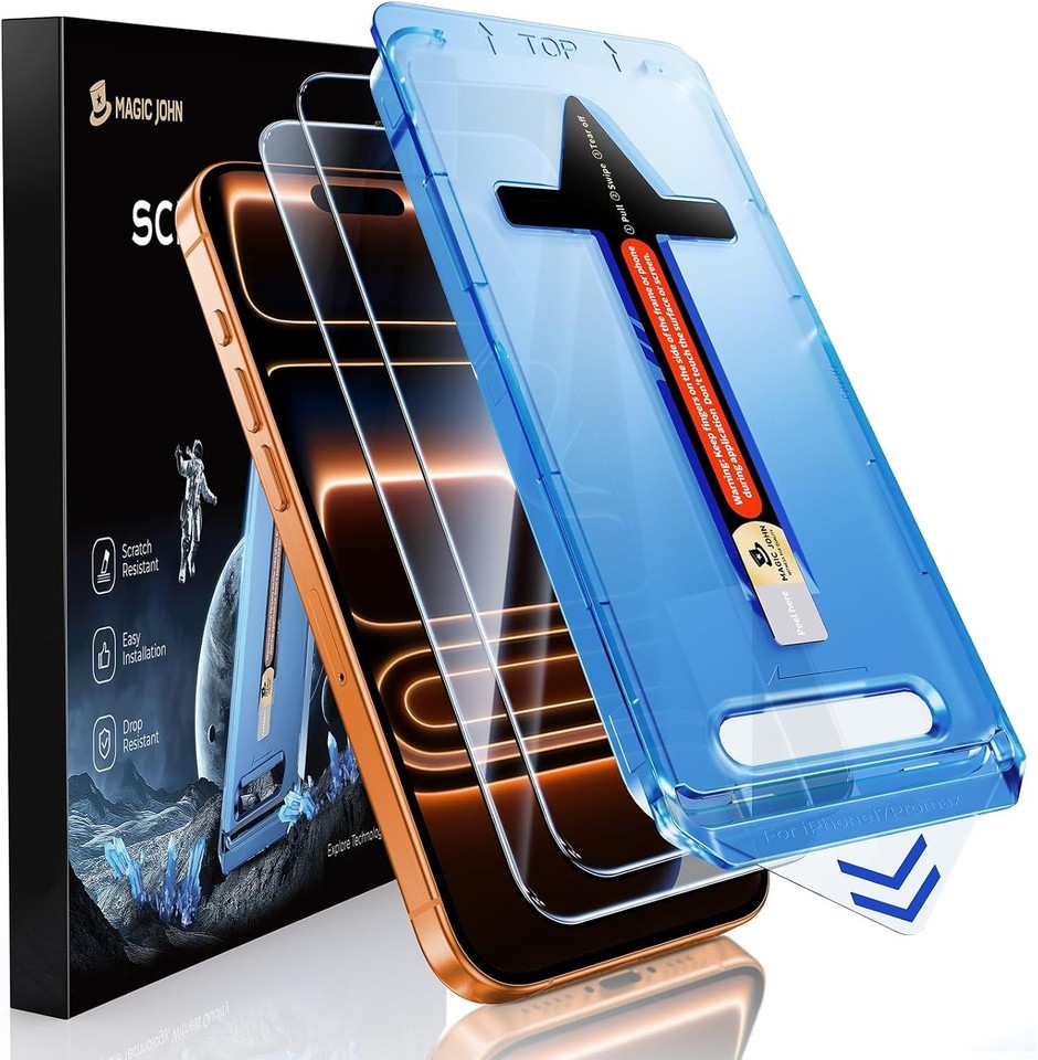 MAGIC JOHN Tempered Glass Screen Protector For iPhone 17 16 15 14 13 12 11ProMax