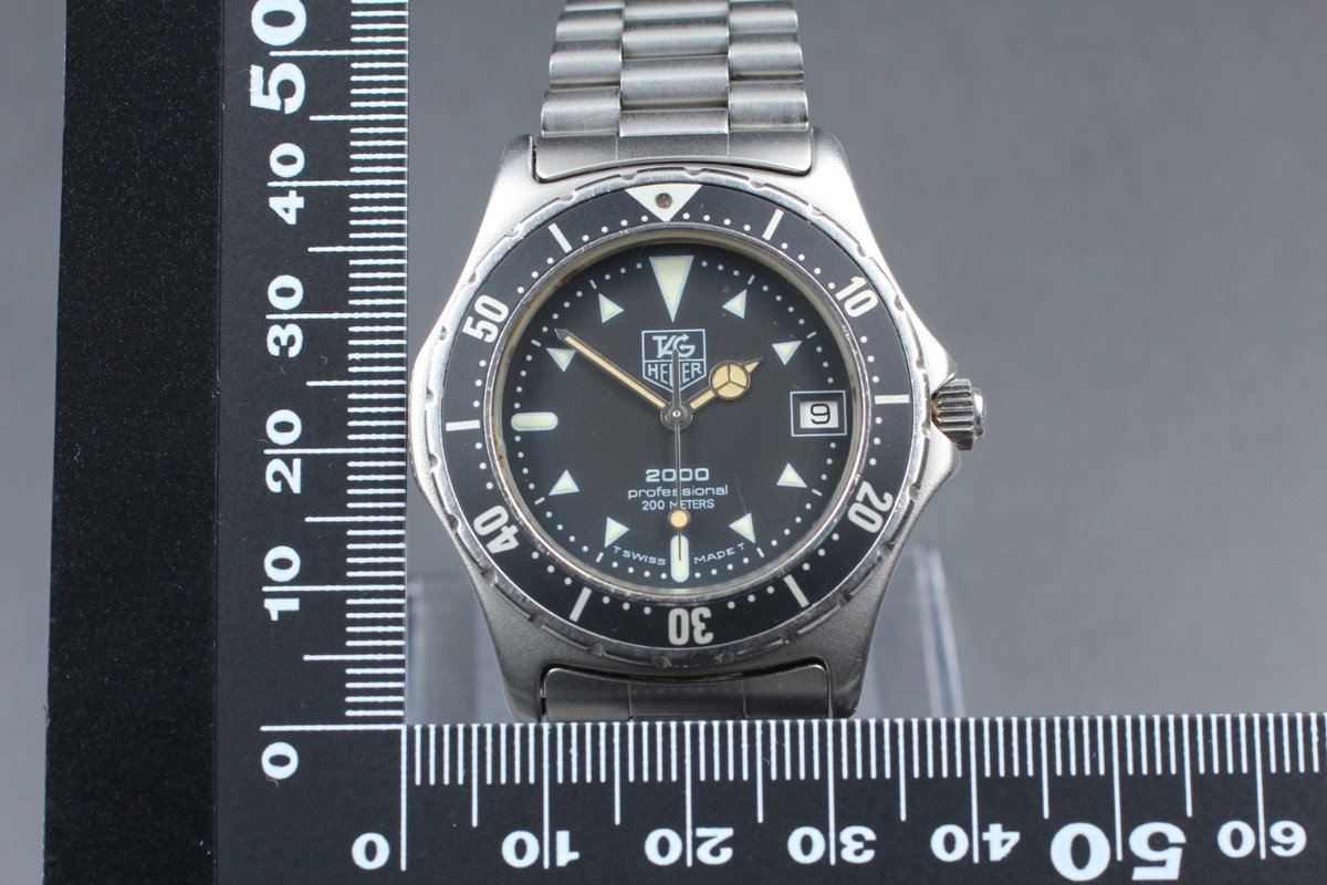 Exc+5] TAG HEUER 2000 Professional 973.006 Black Date 200m Quartz