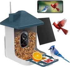 Smart Bird Feeder with Camera,AI Identify Species,Bird House with Solar Powered