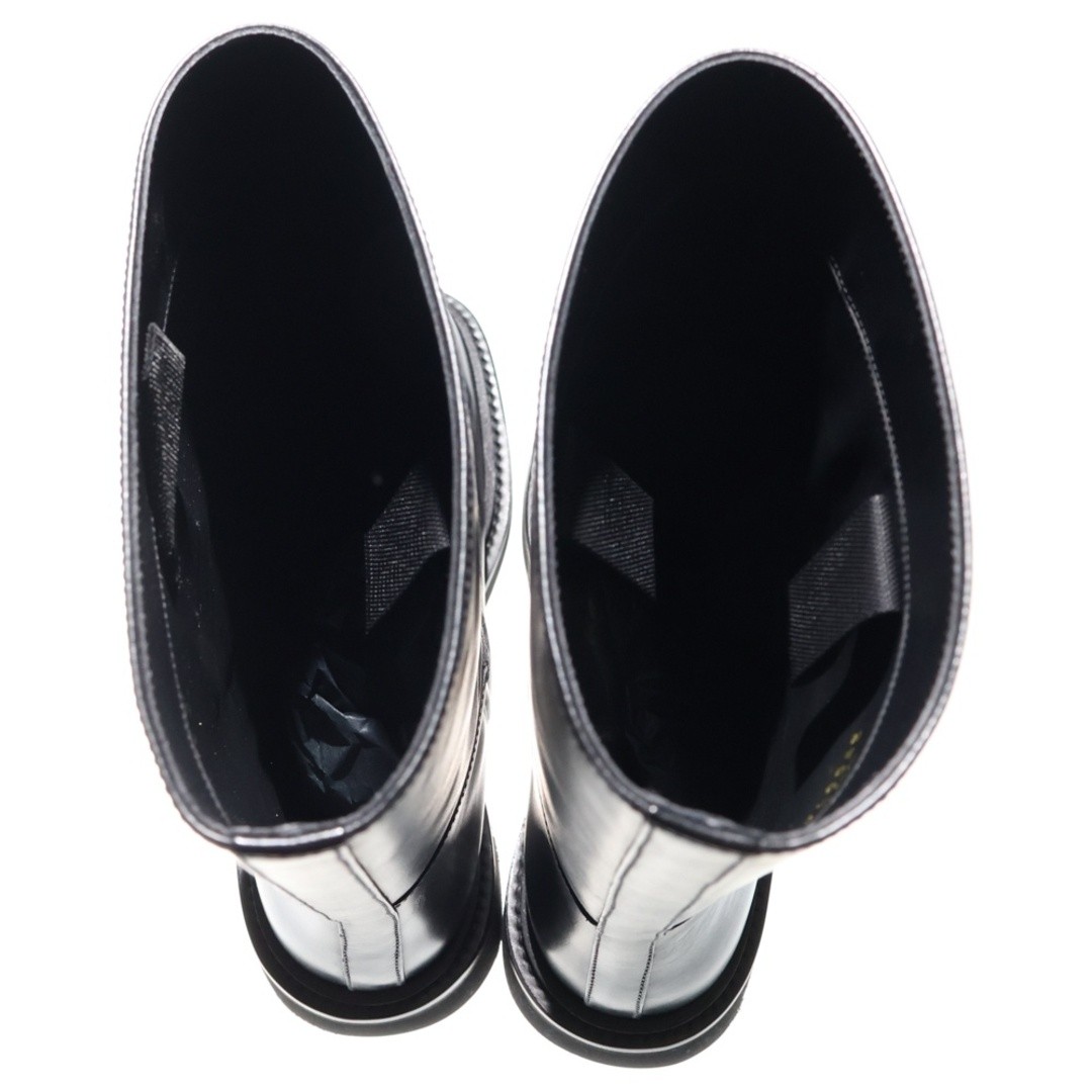 Prada Square Toe Platform Leather Long BOOTS Blac… - image 4