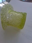 Fenton Uranium glass daisey and button design top hat