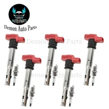 5pcs Ignition Coil and Spark Plug For 2012-2015 Volkswagen Passat 2.5L L5