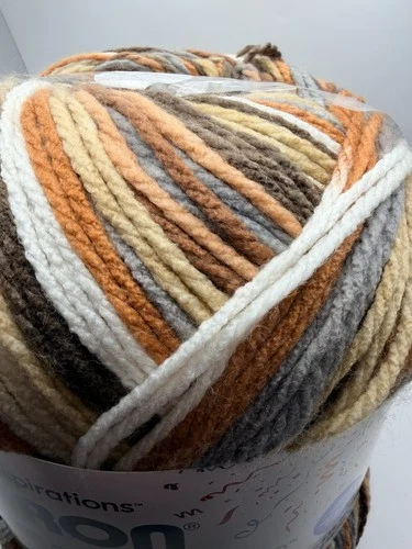 Caron Anniversary Cake in Birch Bark New Beige Brown Orange Neutrals 1061 Yards image 2