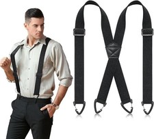 Suspenders for Men Heavy Duty, X Back Hidden Suspender 1.5" Under Clothing