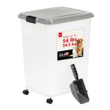 IRIS 54 Lbs Airtight Pet Food Container, Dog Cat Food Storage Bin with Scoop
