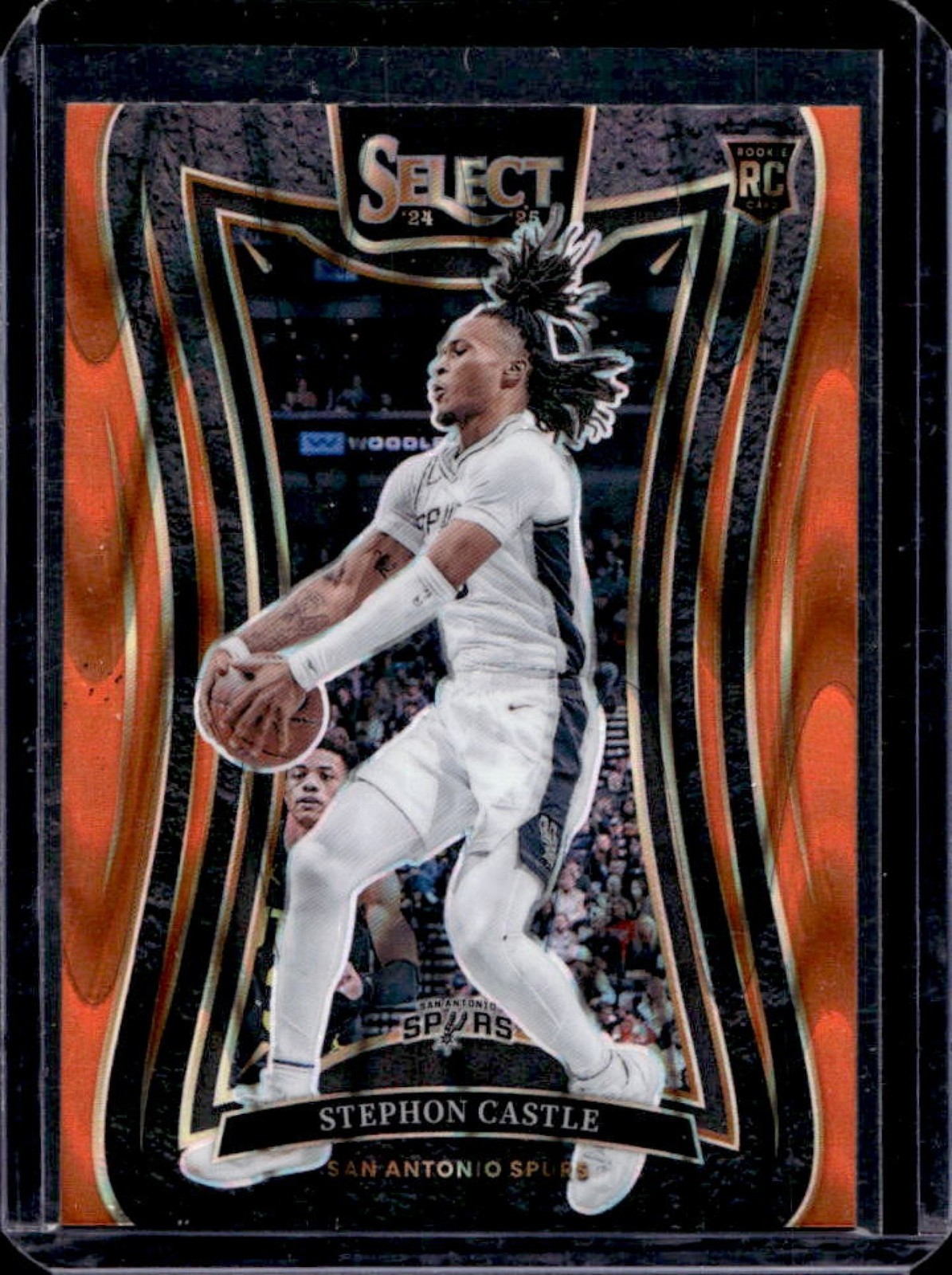 2024-25 Select Stephon Castle Mezzanine RC Orange Tectonic Prizm #388 Spurs