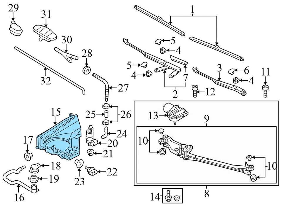 2011-2018 PORSCHE CAYENNE - Reservatório para lavadora de para-brisa / TANQUE 95852870300 - Imagem 4 de 4