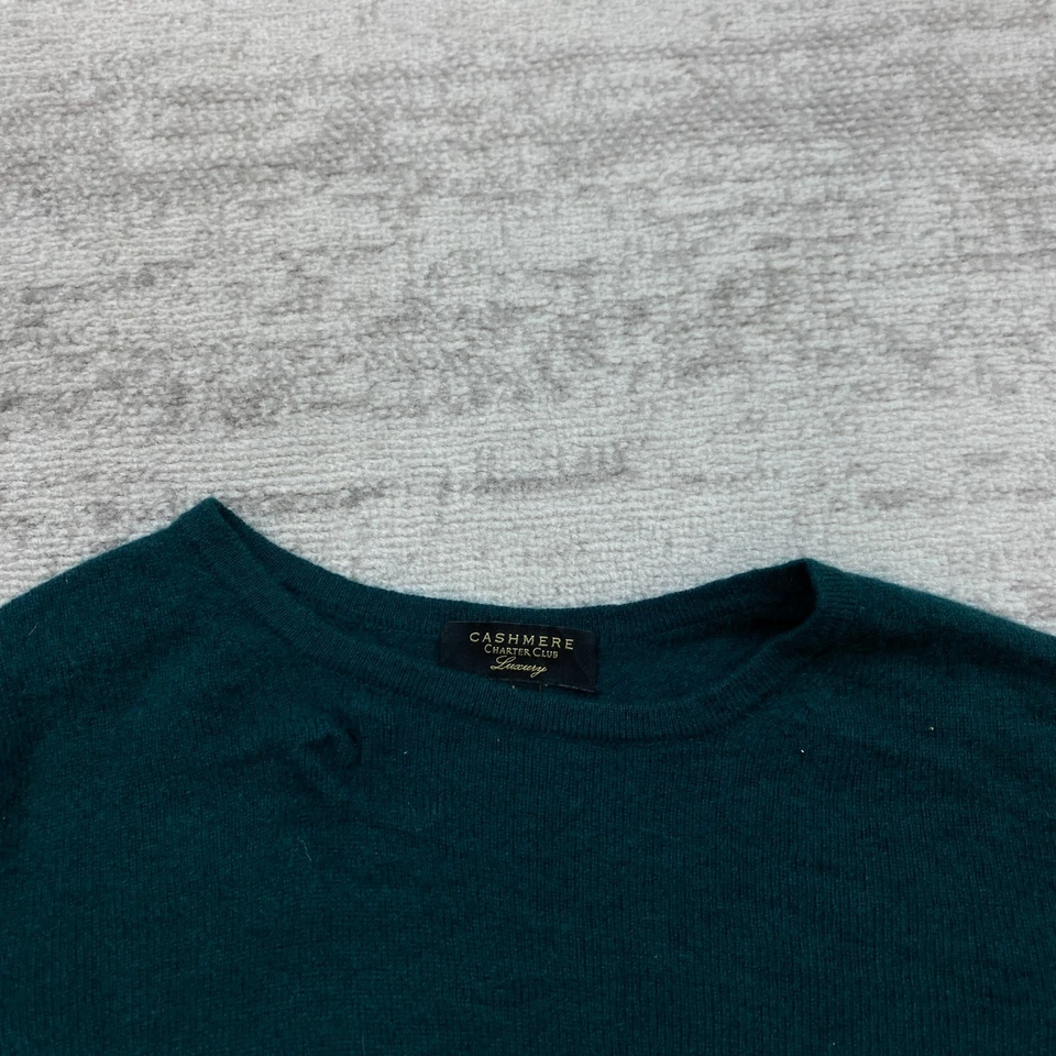 Suéter Charter Club Cashmere Damas Grande Verde Informal Aire Libre Caminata Preparación Mujeres Foto 3 de 4