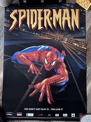 Original Spider-Man 2000 Video Game  Promotional Poster Activision PlayStation
