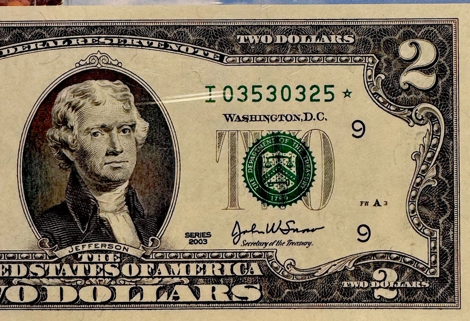 2003 2 $ Minneapolis Star Note PCGS 66 Gem PPQ Fr#1937-l* - Image 3 of 4