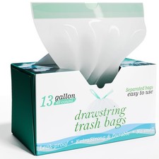 Bay Ridge Laguna 13 Gallon Tall Kitchen Drawstring Trash Bags - 1.2 Mil Extra...