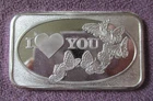 I Love You Butterflies  1 Troy Oz. .999 Fine Silver Bar Undated Art Bar