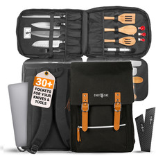 Chef Knife Backpack Vintage V4.0   30 Pockets Culinary Knife Storage Bag