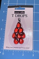 New Teresa Collins T Drops - Ruby Red T Drop Embellishment TC-2536