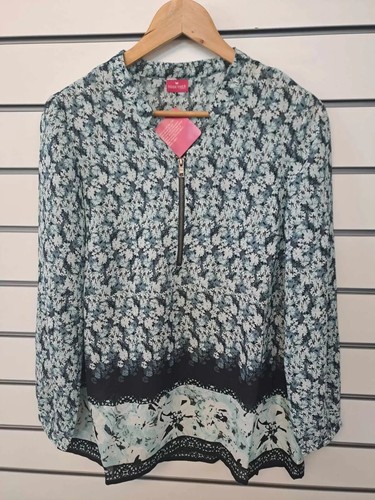 TOGETHER LADIES ZIP FRONT CHIFFON BLOUSE SIZE 10 (ref 701)