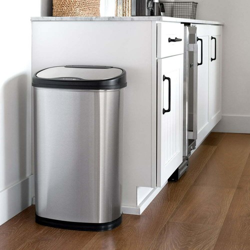13.2 Gallon Trash Can Motion Sensor Kitchen Stainless Steel Wastebasket - Picture 10 of 13