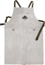 MCR Safety 38136MW Bib Apron: 29 oz, Leather One Size, Brown, 1 Pocket
