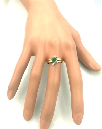 MAGNIFIQUE BAGUE OR 18 CARATS - Emeraude et diamants 0,06 carat - 3,15 g - Picture 4 of 4