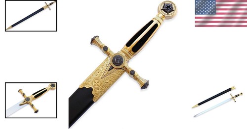 Exquisite 33" Medieval Sword with Non-Sharpened Blade & Scabbard - Right Handed - Picture 2 of 10