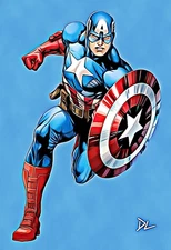 Captain America "Marvel Comics" Original Pop Art Print - 13 x 19 Poster