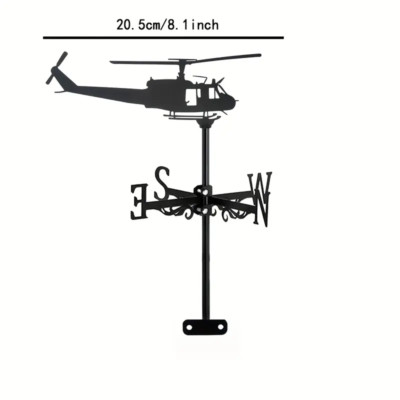 NEU kleine METALL 21cm HUBSCHRAUBER WETTERFAHNE Garten Silhouette 574