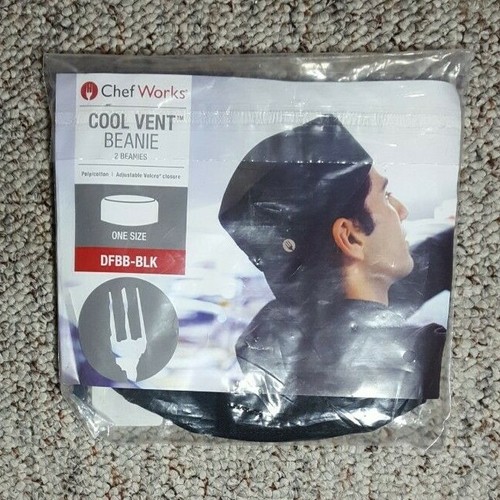 Chef Works Cool Vent Black Beanie, 2ct 
